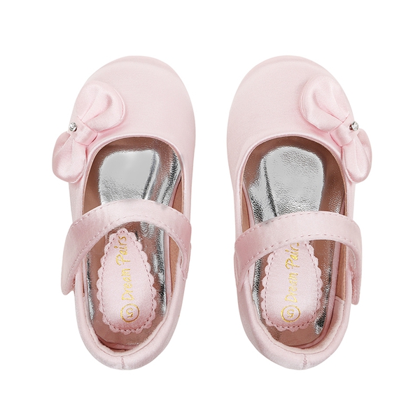 Toddler Girl's Ballerina Bow Flats - PINK SATIN - 4